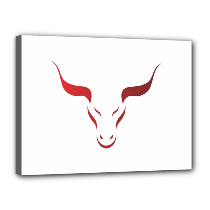 Stylized Symbol Red Bull Icon Design Canvas 16  x 12  (Framed)