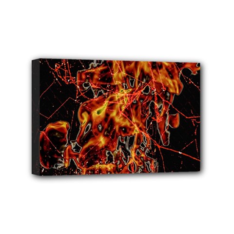 On Fire Mini Canvas 6  X 4  (framed)