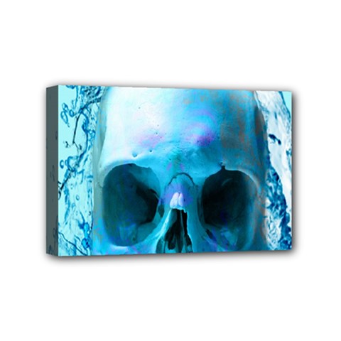 Skull In Water Mini Canvas 6  X 4  (framed) by icarusismartdesigns