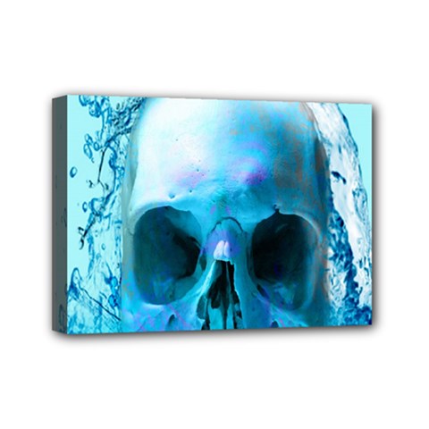 Skull In Water Mini Canvas 7  X 5  (framed) by icarusismartdesigns