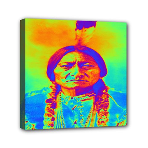 Sitting Bull Mini Canvas 6  X 6  (framed) by icarusismartdesigns