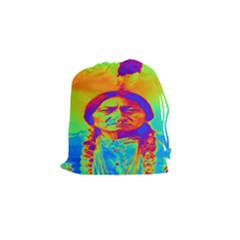 Sitting Bull Drawstring Pouch (small) by icarusismartdesigns