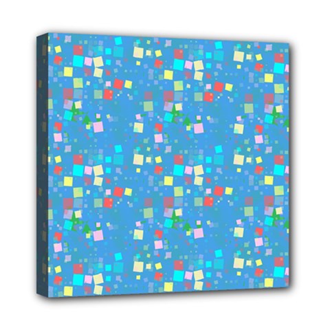 Colorful Squares Pattern Mini Canvas 8  X 8  (stretched)