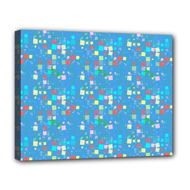 Colorful squares pattern Canvas 14  x 11  (Stretched)