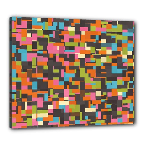 Colorful Pixels Canvas 24  X 20  (stretched) by LalyLauraFLM