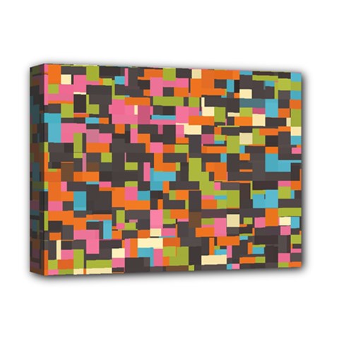 Colorful Pixels Deluxe Canvas 16  X 12  (stretched) 