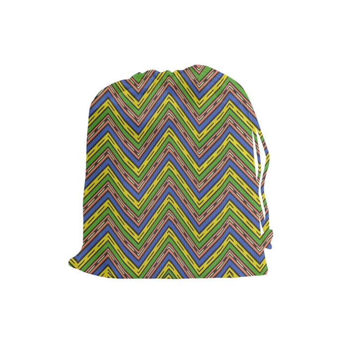 Zig zag pattern Drawstring Pouch (Large)