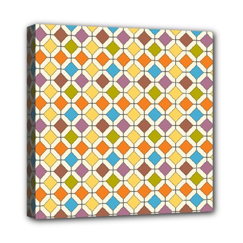 Colorful Rhombus Pattern Mini Canvas 8  X 8  (stretched) by LalyLauraFLM