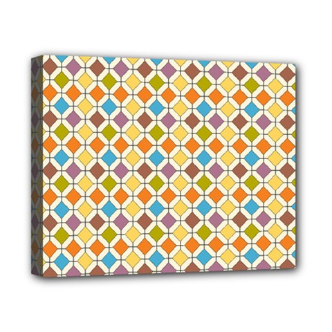 Colorful Rhombus Pattern Canvas 10  X 8  (stretched) by LalyLauraFLM