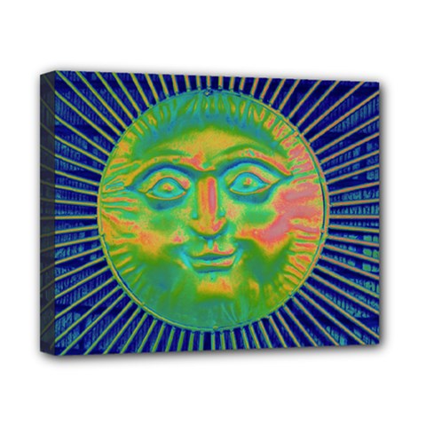 Sun Face Canvas 10  X 8  (framed) by sirhowardlee