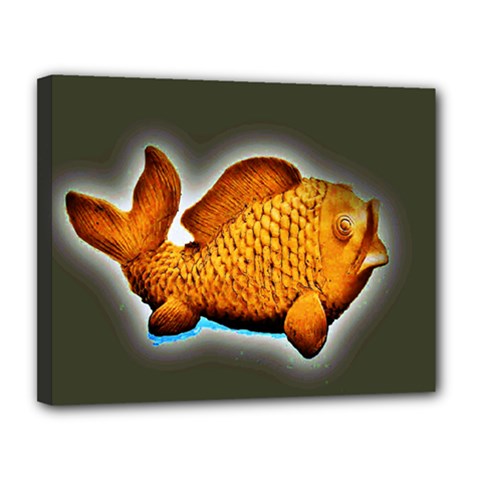 Goldfish Canvas 14  X 11  (framed) by sirhowardlee