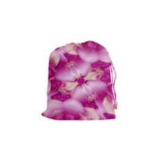 Beauty Pink Abstract Design Drawstring Pouch (small) by dflcprints