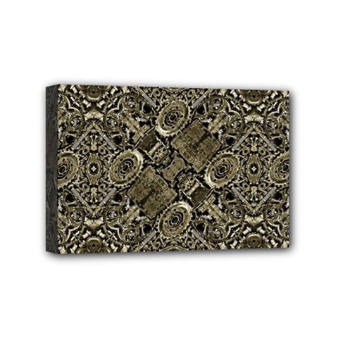 Steam Punk Pattern Print Mini Canvas 6  X 4  (framed) by dflcprints