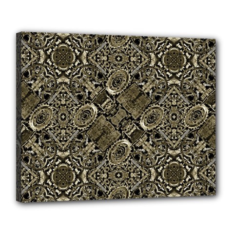 Steam Punk Pattern Print Canvas 20  X 16  (framed) by dflcprints