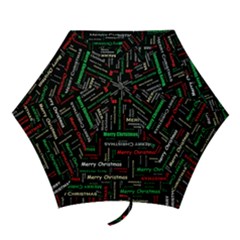 Merry Christmas Typography Art Mini Folding Umbrella by StuffOrSomething