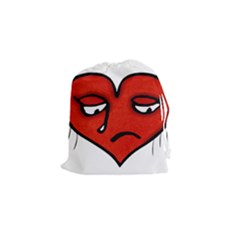 Sad Heart Drawstring Pouch (small) by dflcprints