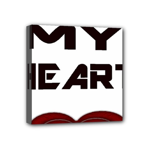 You My Heart Mini Canvas 4  X 4  (framed)