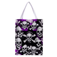 Purple Haze Skull And Crossbones  All Over Print Classic Tote Bag by OCDesignss