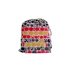 Retro Polka Dots  Drawstring Pouch (small)