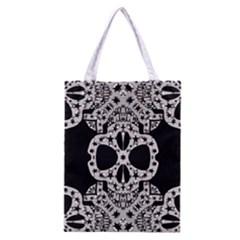 Metal Texture Silver Skulls  All Over Print Classic Tote Bag