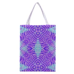 Turquoise Purple Zebra Pattern  All Over Print Classic Tote Bag