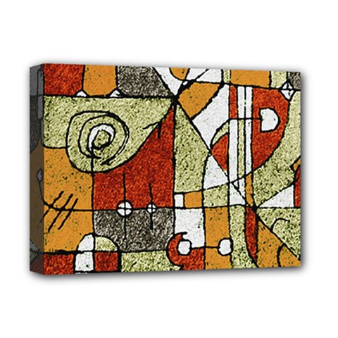 Multicolored Abstract Tribal Print Deluxe Canvas 16  X 12  (framed)  by dflcprints