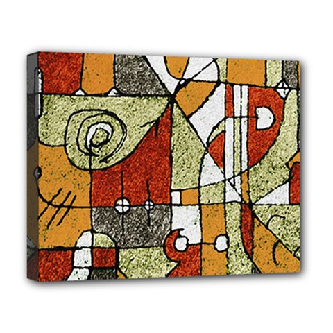 Multicolored Abstract Tribal Print Deluxe Canvas 20  X 16  (framed) by dflcprints