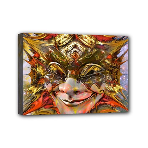 Star Clown Mini Canvas 7  X 5  (framed) by icarusismartdesigns