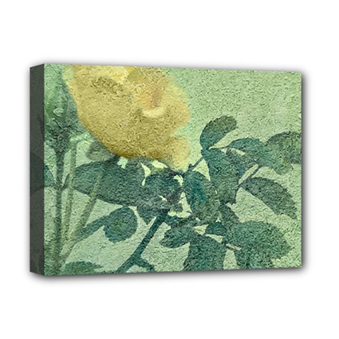 Yellow Rose Vintage Style  Deluxe Canvas 16  X 12  (framed)  by dflcprints
