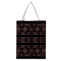 Dark Geometric Abstract Pattern All Over Print Classic Tote Bag by dflcprints