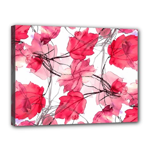 Floral Print Swirls Decorative Design Canvas 16  X 12  (framed) by dflcprints