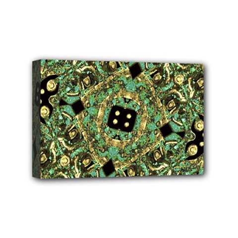 Luxury Abstract Golden Grunge Art Mini Canvas 6  X 4  (framed) by dflcprints