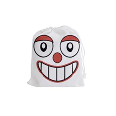 Happy Clown Cartoon Drawing Drawstring Pouch (medium) by dflcprints