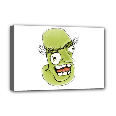 Mad Monster Man With Evil Expression Deluxe Canvas 18  X 12  (framed) by dflcprints