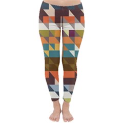 Shapes In Retro Colors Winter Leggings  by LalyLauraFLM