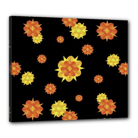 Floral Print Modern Style Pattern  Canvas 24  X 20  (framed) by dflcprints