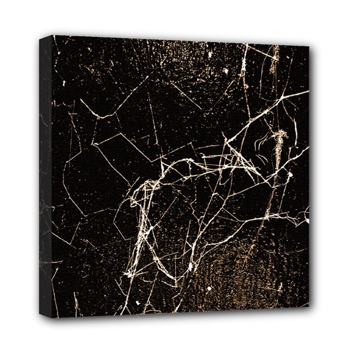 Spider Web Print Grunge Dark Texture Mini Canvas 8  x 8  (Framed)