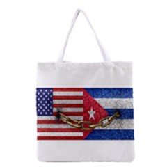 United States and Cuba Flags United Design Grocery Tote Bag