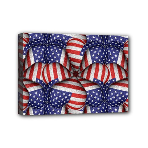 Modern Usa Flag Pattern Mini Canvas 7  X 5  (framed) by dflcprints