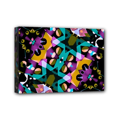 Digital Futuristic Geometric Pattern Mini Canvas 7  X 5  (framed) by dflcprints