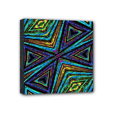 Tribal Style Colorful Geometric Pattern Mini Canvas 4  x 4  (Framed)