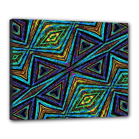 Tribal Style Colorful Geometric Pattern Canvas 20  x 16  (Framed)