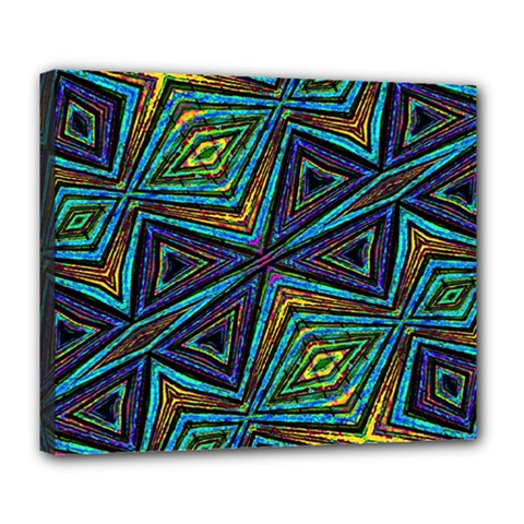 Tribal Style Colorful Geometric Pattern Deluxe Canvas 24  x 20  (Framed)