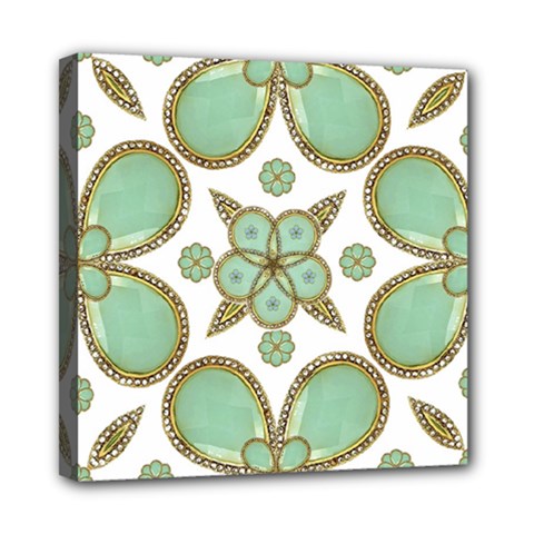 Luxury Decorative Pattern Collage Mini Canvas 8  X 8  (framed) by dflcprints