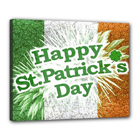 Happy St  Patricks Day Grunge Style Design Canvas 20  X 16  (framed) by dflcprints