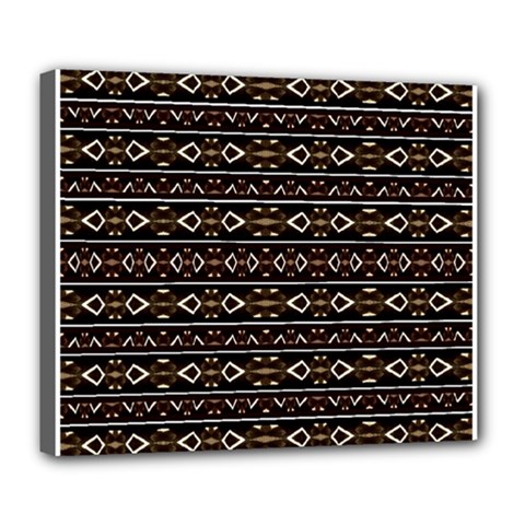 Tribal Dark Geometric Pattern03 Deluxe Canvas 24  X 20  (framed) by dflcprints