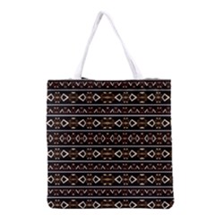 Tribal Dark Geometric Pattern03 Grocery Tote Bag by dflcprints