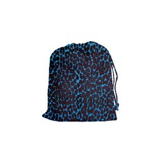 Florescent Leopard Print  Drawstring Pouch (small) by OCDesignss