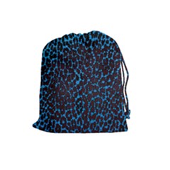 Florescent Leopard Print  Drawstring Pouch (large) by OCDesignss