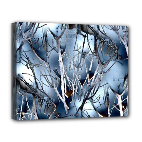 Abstract Of Frozen Bush Deluxe Canvas 20  X 16  (framed)